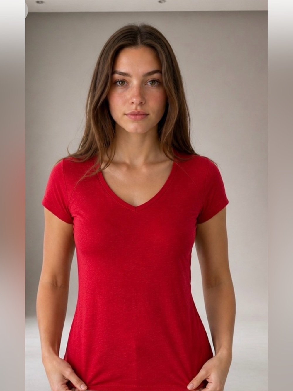 Michael Stars red/orange v neck tee shirt